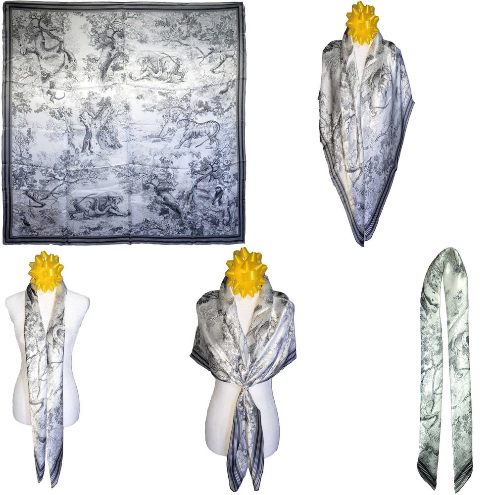 NWT Genuine 100% Mulberry Silk Satin Scarf 42"x42" Large Square Shawl 59391